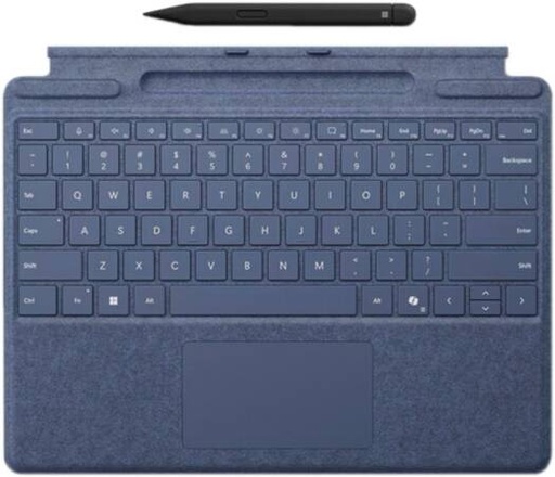 [8X6-00191] Microsoft Surface Pro Keyboard With Slim Pen 2, Mechanical Keyset, Large Touchpad, Storage & Charging Tray, For Surface Pro 9/8/X, ENG Layout, Sapphire Blue | 8X6-00191