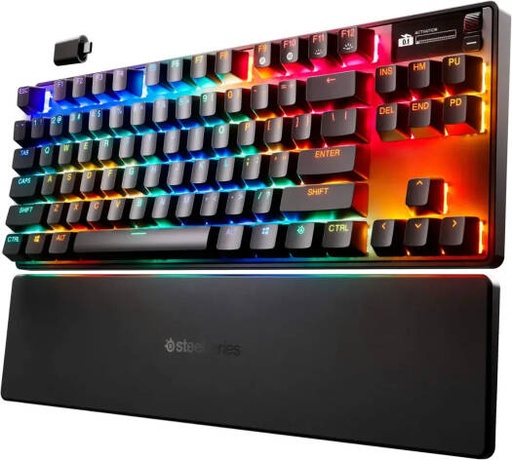 [64871] SteelSeries Apex Pro TKL Gen 3 Wireless Mechanical Gaming Keyboard, OmniPoint 3.0 Adjustable HyperMagnetic Switches, Double Shot PBT Keycaps, US English Layout, Wireless Connectivity, Black | 64871