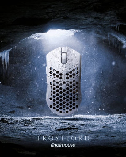 [M-FM-ULX-FRL-WH-M] Finalmouse ULX Frostlord Wireless Gaming Mouse, 33g Carbon Fiber Composite, 8000Hz Polling, PixArt Sensor, 319 s Click Latency, Huano Blueshell Switches, Medium | M-FM-ULX-FRL-WH-M