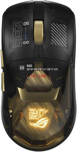 [90MP04Q0-BMUA00] ASUS ROG Harpe II Extreme Edition 20 Wireless Gaming Mouse, 100M Optical Micro Switch, 8000Hz Polling Rate, Tri Mode Connectivity, Lightweight 82g, AURA Sync RGB, Black | 90MP04Q0-BMUA00