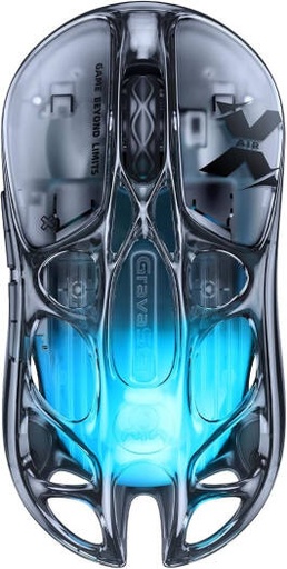 [XAIR] GravaStar Mercury X Air Wireless Gaming Mouse, 8K Hz Polling Rate, 32000 DPI PixArt Sensor, 56g Ultra Lightweight Design, Tri Mode Connectivity, RGB Lighting, Esports Grade Precision, Gray | XAIR