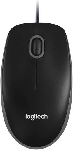 [910-001439 / 910-003357] Logitech B100 USB Wired Mouse, 1000 DPI Optical, Plug and Play, Ambidextrous Design, 3 Button Scroll | 910-001439 / 910-003357