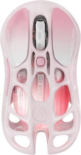 [M1-PRO-SE] GravaStar Mercury M1 Pro Special Edition Wireless Mouse, 26000 DPI, 650 IPS Acceleration, PAW3395DM Sensor, 5 Programmable Buttons, Support Wired/2.4GHz/BT, Sakura Pink | M1-PRO-SE
