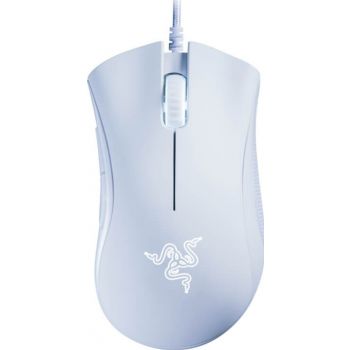 [RZ01-03850200-R3M1] Razer DeathAdder Essential Wired Gaming Mouse with 6,400 DPI Optical Sensor, 5 Prog Buttons, Mechanical Switches, Ergonomic Form Factor, Standard Stock Feet, 10M Clicks, White | RZ01-03850200-R3M1