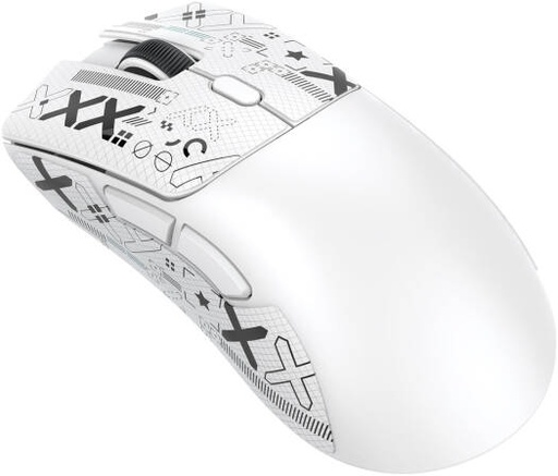 [ASR1-WH] Attack Shark R1 Wireless Ergonomic Gaming Mouse, 18K DPI Tri Mode Lightweight Mouse, Bluetooth 2.4G Wired, White | ASR1-WH