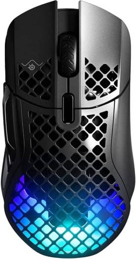[62406] SteelSeries Aerox 5 Wireless Mouse, 40G Acceleration, 18000 in 100 CPI Increments, Ultra Lightweight, 3 RGB Zones, IP54 Switches with Over 80M Click, Bluetooth 5.0, 180H Battery Life, Black | 62406