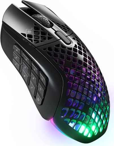 [62618] SteelSeries Aerox 9 Wireless Gaming Mouse, 40G Acceleration, 18000 in 100 CPI Increments, Ultra Lightweight, 3 RGB Zone, IP54 Water Resistance, Bluetooth 5.0,180H Battery Life, USB-C, Onyx | 62618
