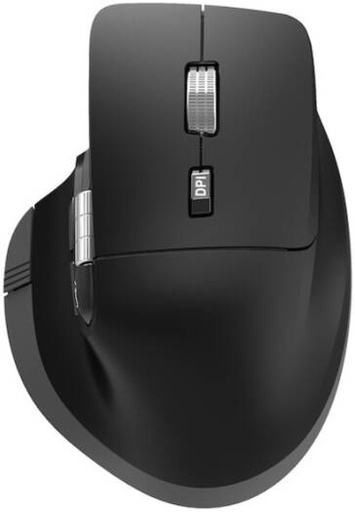 [910203] Port Connect Ultimate Wireless Bluetooth Rechargeable Mouse, Dual Mode USB-C Ergonomic Silent Mouse for Laptop & PC, Adjustable DPI High Precision Office Mouse, Work & Travel Mouse, Black | 910203
