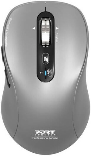 [910201] Port Connect Expert Bluetooth Mac Rechargeable Mouse, Wireless USB-C Ergonomic Mouse for MacBook & Apple Devices, Silent Click Precision Mouse, Adjustable DPI Office & Creative Use, Gray | 910201