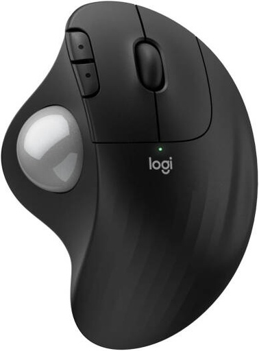 [910-007392] Logitech Ergo M575S Wireless Trackball Mouse with Silver Ball, Ergonomic Design, 5 Programmable Buttons, Advanced Optical Tracking, Bluetooth & Logi Bolt USB Receiver, Balck | 910-007392
