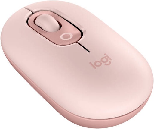 [910-007413] Logitech Wireless Pop Mouse, 1000-4000 DPI, 4 Buttons, Precision/Speed Scroll, Silent Click Technology, Customizable Emoji, 10m Range, Bluetooth Connection, OS Compatible, Rose | 910-007413