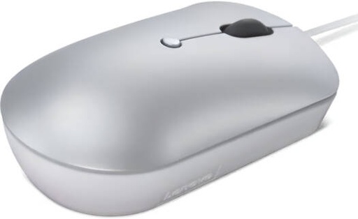 [GY51D20877] Lenovo 540 USB-C Wired Compact Mouse, Ambidextrous 2400 DPI Red Optical Sensor, 4-Button, Adjustable 800/1600/2400 DPI On-the-Fly, 1.8m Braided USB-C Cable, Cloud Grey | GY51D20877