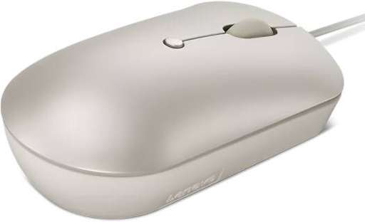 [GY51D20879] Lenovo 540 USB-C Wired Compact Mouse, Ambidextrous 2400 DPI Red Optical Sensor, 4-Button, Adjustable 800/1600/2400 DPI On-the-Fly, 1.8m Braided USB-C Cable, Sand | GY51D20879