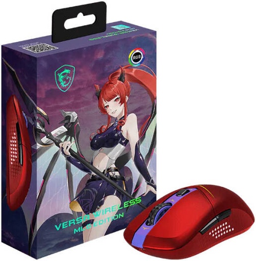 [VERSA-WIRELESS] MSI Versa Wireless MLG Edition Computer Mouse, PixArt PAW3395DM Optical Sensor, 400 - 6400 Preset DPI, Tri-Mode Connectivity, 1ms Polling Rate, 2m FriXionFree Cable | VERSA-WIRELESS
