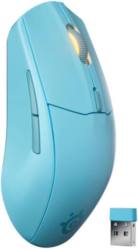 [62526] SteelSeries Rival 3 Wireless Gen 2 Gaming Mouse, Symmetrical Shape, 6 Buttons, Optical Type, TrueMove Air Optical Sensor (18K DPI), 1.9ms Ultra-Fast Clicks, 2.4GHz / BT Connection, Aqua | 62526