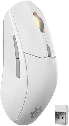 [62524] SteelSeries Rival 3 Gen 2 Wireless Mouse, Symmetrical Shape, 6 Buttons, Optical Type, TrueMove Air Optical Sensor (18K DPI), 1.9ms Ultra-Fast Clicks, 2.4GHz / Bluetooth Connection, White | 62524