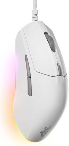 [62516] SteelSeries Rival 3 Gen 2 Wired Mouse, Symmetrical Shape, 6 Buttons, Optical Type, TrueMove Core Optical Sensor (8.5K DPI), 77g Light Weight, 1.35ms Ultra-Fast Clicks, 100% PTFE Feet, White | 62516