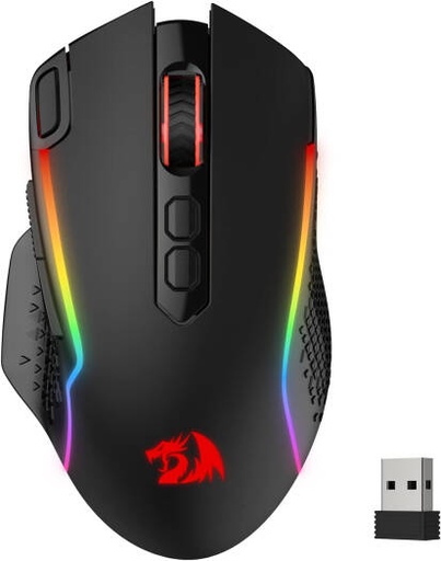[M810RGB-PRO] Redragon M810 Pro Wireless Gaming Mouse, 10000 DPI, Rapid Fire Key, 8 Macro Buttons, 1000Hz Polling Rate, 45-Hour Durable Power Capacity, RGB Backlit, Black | M810RGB-PRO