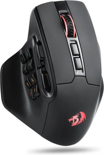 [M811RGB-PRO] Redragon M811 PRO Wireless Gaming Mouse, 15 Programmable Buttons, RGB Gamer Mouse, Ergonomic Natural Grip Build, 10 Side Macro Keys, Software Supports DIY Keybinds, Black | M811RGB-PRO