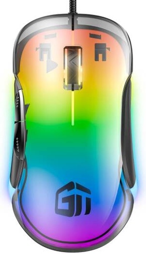 [73455] GamerTek Halo Gaming Mouse, Up to 6000 DPI Resolution, 1000 Hz (1K) Polling Rate, 30G Acceleration, 220 IPS, 8 Buttons, 1.6m Paracord Cable, Wired USB-A Connectivity | 73455