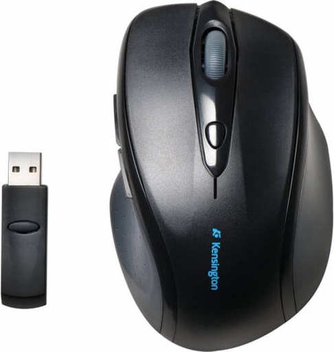 [K72370EU] Kensington Pro Fit Wireless Mouse, Rechargeable, Forward/back Buttons, Pointer Speed Quick-Select Button, High-Definition Optical Sensor, Right-Handed Shape With Soft Rubber Grip, Black | K72370EU