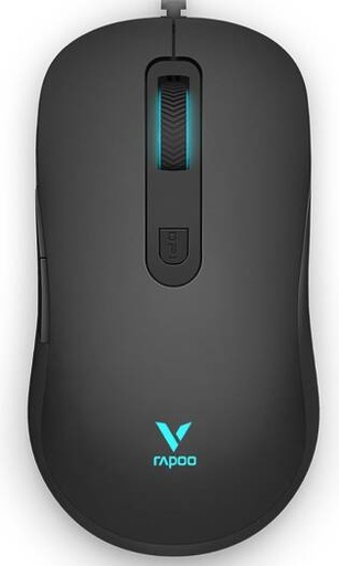 [11928] Rapoo V16RGB Optical Gaming Mouse, Ergonomic Ambidextrous Design, Adjustable 12,800 DPI Gaming Sensor, 5 Mouse Buttons, RGB Multi-Color Light System, Black | 11928