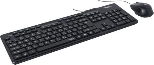[TM-COMB-K19] Twisted Minds K19 Kavara Series 2in1 Wired Keyboard & Mouse Combo, 114 Keys, English/Arabic Layout, 10 Multimedia Shortcut Keys, Adjustable DPI Mouse, 1.55m Cable Length, Black | TM-COMB-K19
