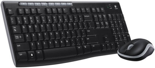 [920-004519 / 920-004509] Logitech MK270 Wireless Combo Keyboard and Mouse, English Arabic Layout, Long Battery Life, 1000 DPI Resolution, Multimedia Keys, Compact Design, Black | 920-004519 / 920-004509