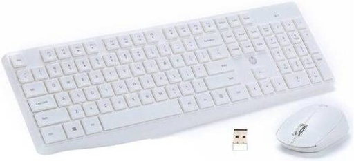 [6NY41PA-ENG/RUS] HP CS10 Wireless English-Russian Keyboard and Mouse Combo, 2.4 GHz Wireless Connection, Up to 1600 DPI Optical Sensors, Professional Optical Sensor, Optimized Keys, White | 6NY41PA-ENG/RUS