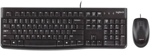 [920-002546] Logitech MK120 Wired Keyboard and Mouse for Windows, Optical Wired Mouse, USB Plug and Play, Full Size, PC/Laptop, English/Arabic Layout Black | 920-002546
