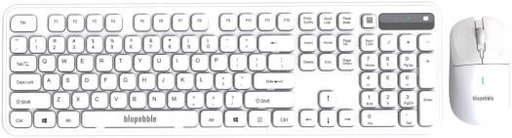 [BP-GLIDEDUO-WH] Blupebble Glide Duo Wireless Keyboard & Mouse, Silent Typing, Full-Size, Adjustable DPI, Nano Receiver, Compatible with Windows, macOS, ChromeOS, Smart TV, White | BP-GLIDEDUO-WH