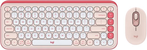 [920-013105] Logitech POP ICON Keyboard & Mouse Combo, Compact TKL Bluetooth Keyboard & Mouse Bundle, Programmable Quiet Keys & Buttons, English US Keyboard, Rose & Off-White | 920-013105