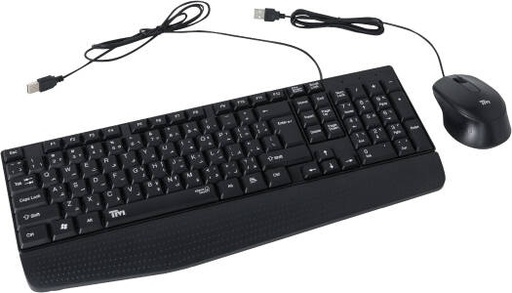 [TM-COMB-K12] Twisted Minds K12 Kavara Series 2in1 Wired Keyboard & Mouse Combo, 102 Keys, English/Arabic Layout, Adjustable DPI, 4 Mouse Buttons, Plug and Play, 1.55m Cable Length, Black | TM-COMB-K12