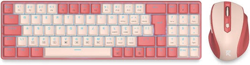 [BS8772RP] Redragon BS-8772CB Keyboard + Mouse Combo, 94 Key, Low Profile, English Layout, 2.4GHz Adapter Interface, Wireless Connectivity, Numeric Keys, Red/ Pink | BS8772RP