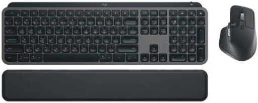 [920-011616] Logitech MX Keys S Combo Wireless Keyboard and Mouse, Palm Rest, Customizable Illumination, Fast Scrolling, Bluetooth, USB-C, for Windows, Linux, Chrome, Mac, ARA Layout, Graphite | 920-011616