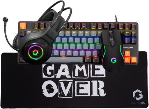[GO-VIPER-XI] GAMEON VIPER XI All-In-One Gaming Bundle, Mechanical Keyboard, Headset, Mouse & Mousepad, RGB Lighting Effects, 3600 DPI, Immersive Sound, Ergonomic Design | GO-VIPER-XI