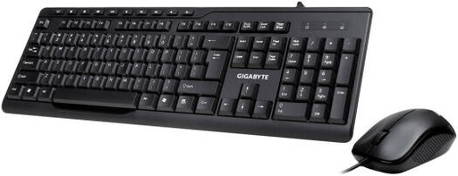 [KM6300] GIGABYTE Wired Keyboard and Mouse Combo, 1000 DPI Sensitivity, USB Interface, Membrane Activation, Up to 3 Million Clicks, Long-Lasting Mouse, 1.5m Cable Length, Black | KM6300