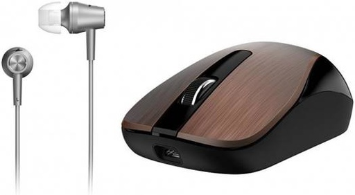 [31280002403] Genius MH-8015 Combo Wireless Mouse With Headset, 3 + Scroll Buttons, 800-1600 DPI Resolution, 88 dB Sensitivity, 1.1 mm Cable Length, Brown - Black | 31280002403