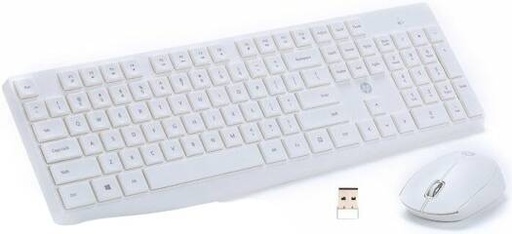 [6NY41PA] HP CS10 Wireless Keyboard and Mouse Combo, 2.4 GHz Wireless Connection, Up to 1600 DPI Optical Sensors, Professional Optical Sensor, Optimized Keys, English Keyboard, White | 6NY41PA