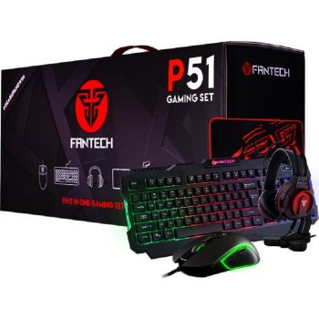 [P51] Fantech P51 Five in One Gaming Set, Headphone, Headset Stand, Keyboard, Mouse, Mousepad | P51