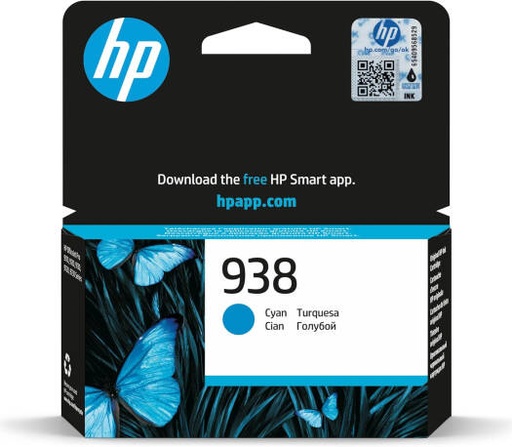 [4S6X5PE] HP 938 Ink Cartridge, 800 Page Average Yields, HP Thermal Inkjet Print Technology, Cyan | 4S6X5PE