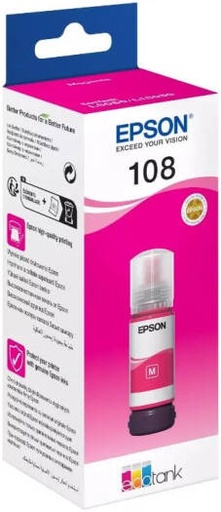 [108M] Epson 108 EcoTank Ink Bottle, 70ml, Magenta | 108M