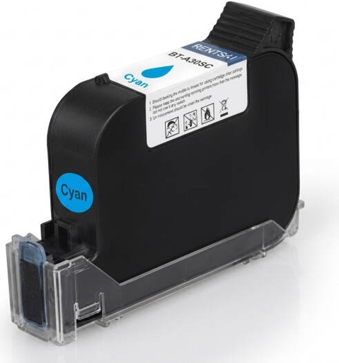 [BB22CT] BENTSAI BB22CT Cyan Ink Cartridge Solvent Fast Dry for Handheld Inkjet Printers, 12.7mm High-Resolution Printing, Cyan | BB22CT