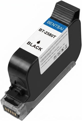 [2580T] BENTSAI BT-2580T 12.7mm Solvent-Based Ink Cartridge, Original TIJ Ink for Handheld Inkjet Printers, Fast-Dry Coding & Marking Cartridge, Black | 2580T