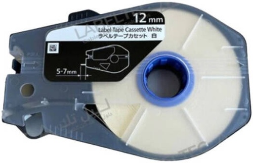 [Canon12mm-White] Canon Label Tape Cassette, Width 12mm for Canon MK-3000 & MK-5000, White | Canon12mm-White