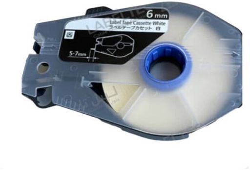 [Canon6mm-White] Canon Label Tape Cassette, Width 6mm for Canon MK-3000 & MK-5000, White | Canon6mm-White