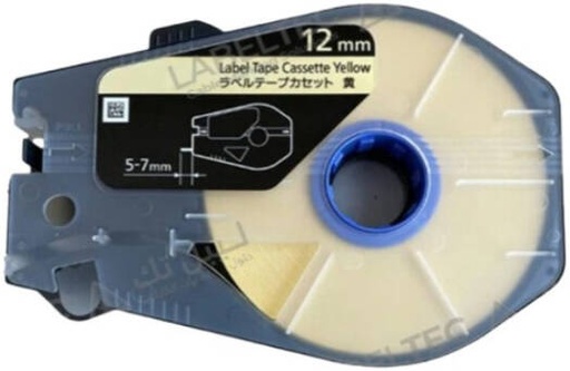 [Canon12mm-Yellow] Canon Label Tape Cassette, Width 12mm for Canon MK-3000 & MK-5000, Yellow | Canon12mm-Yellow