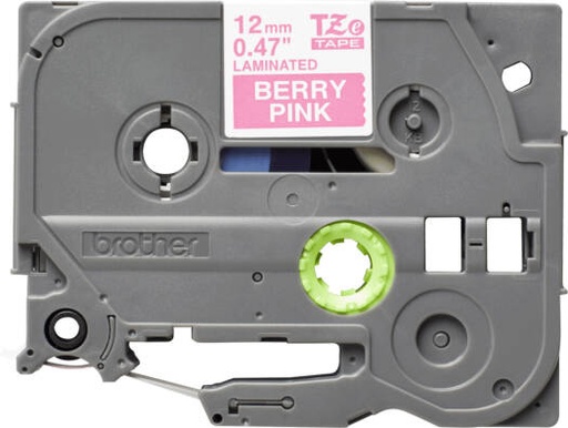 [TZe-MQP35] Brother 12mm Laminated Label Tape, White on Berry Pink, 5m Length, Durable, Water-Resistant, High-Contrast Print, Compatible with TZ/TZe Printers | TZe-MQP35