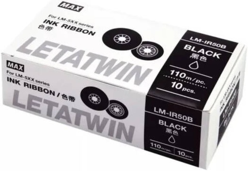 [LM5501] Max Letatwin Ink Ribbon LM-IR50B Pack of 10 for LM550 Printers, Black | LM5501
