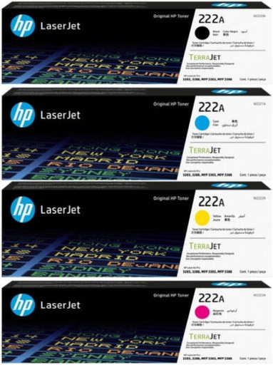 [hp-toner-cartridge-222a-w2220a-w2221a-w2222a-w2223a-for-use-with-laserjet-pro-3203-3288-mfp-3303-mfp-3388-printer-series-black-cyan-yellow-magenta] HP Toner Cartridge 222A W2220A/W2221A/W2222A/W2223A For Use With LaserJet Pro 3203, 3288, MFP 3303, MFP 3388 Printer Series Black/Cyan/Yellow/Magenta